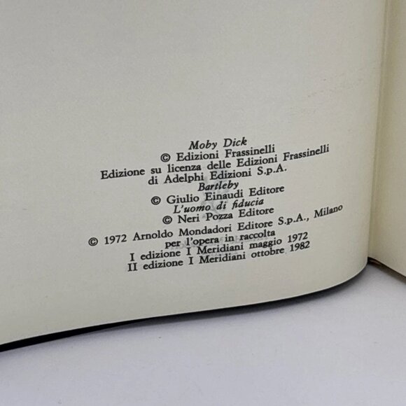 Herman Melville Opere Scelte Vol. 1 I Meridiani Mondadori (1982) HC 2nd Edition - Picture 9 of 9